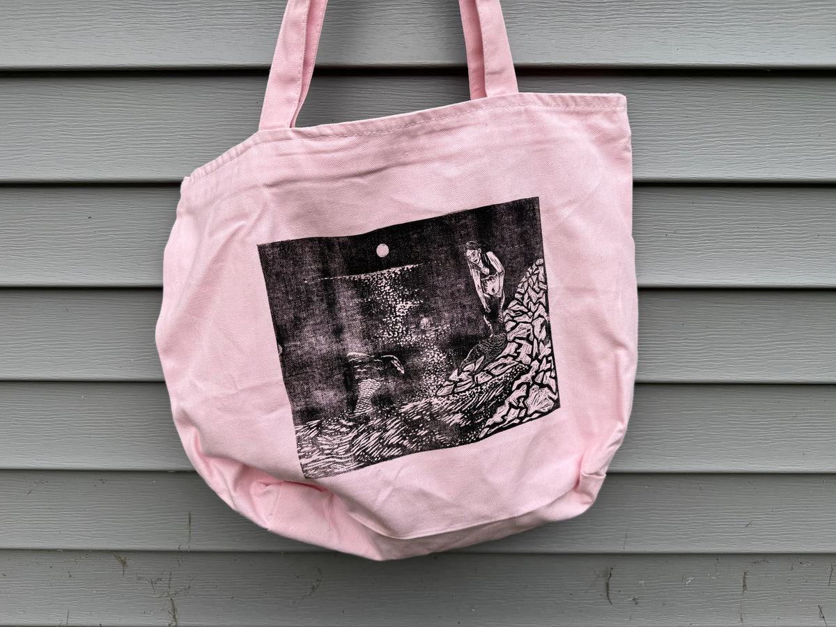 playing mermaids pink tote