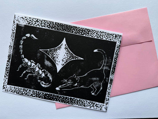 scorpion cat card🦂🐈‍⬛